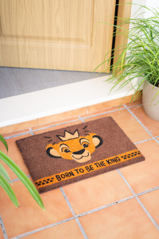 deurmat Lion King 40 x 60 cm PVC/kokosvezel bruin