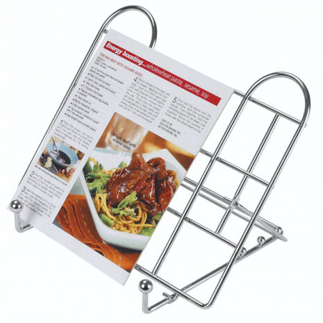 boekenstandaard inklapbaar 25 x 25 cm RVS zilver