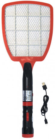 vliegenmepper Shock &amp; Flash elektrisch 51 cm zwart/rood