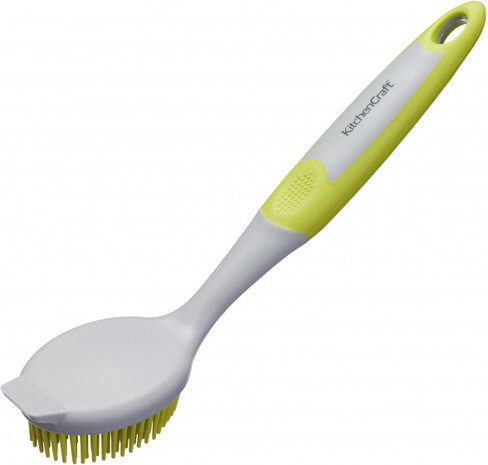 afwasborstel antibacterieel 25 cm siliconen lime