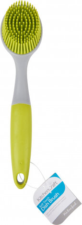 afwasborstel antibacterieel 25 cm siliconen lime