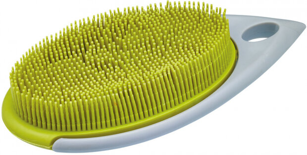 schrobborstel antibacterieel 17 cm siliconen lime