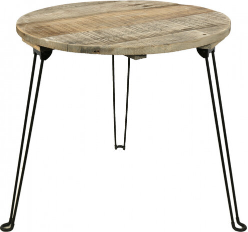 bijzettafel Burlington 58 x 53 cm hout/staal naturel