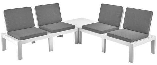 tuinset Molok 65 x 70 cm polyester wit/grijs 17-delig