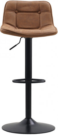 barkruk Walter 87 x 49 cm kunstleer/staal cognac