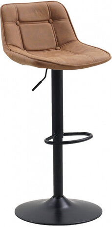 barkruk Walter 87 x 49 cm kunstleer/staal cognac