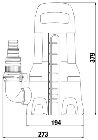 vuilwaterpomp 20000 Aquasensor 27,5 x 38 cm RVS zwart