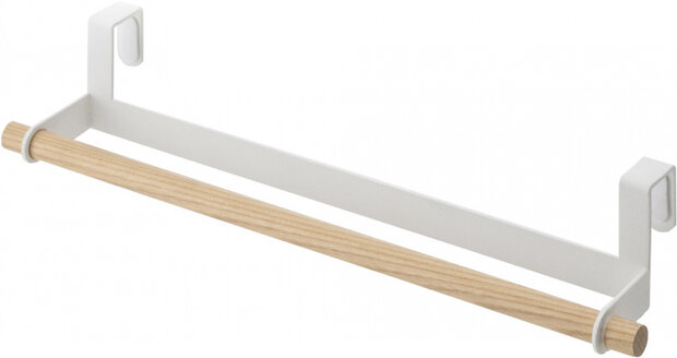 handdoekstang Tosca 7,5 x 33 x 6 cm staal/hout wit