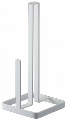 keukenrolhouder Tower 11 x 11 x 26,5 cm RVS wit