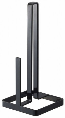 keukenrolhouder Tower 11 x 11 x 26,5 cm RVS zwart