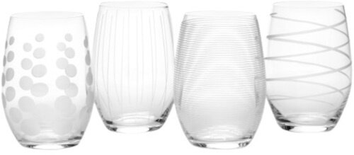 glazenset Mikasa 503 ml transparant/zilver 4 stuks