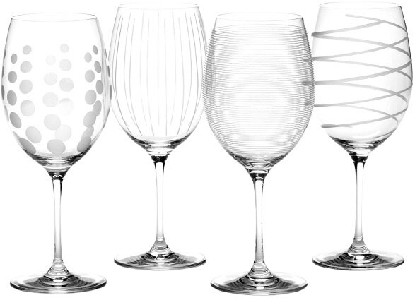 wijnglazenset Mikasa 685 ml transparant/zilver 4 stuks