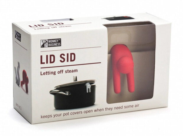 anti-overkookset Lid Sid siliconen rood/wit