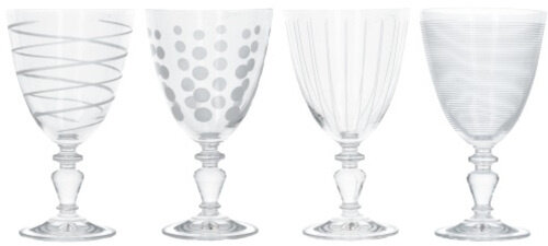 wijnglazenset Cheers 290 ml transparant/zilver 4 stuks