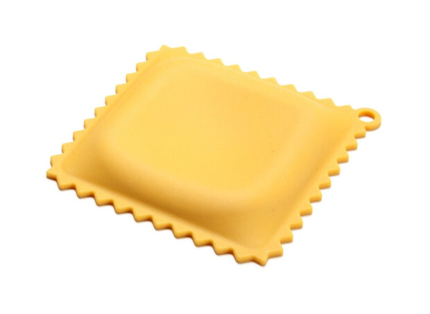 lepelhouder Ravioli 12,2 x 12 cm siliconen&nbsp;geel