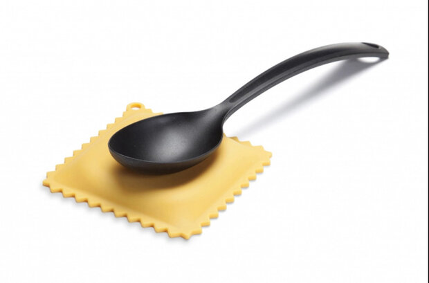 lepelhouder Ravioli 12,2 x 12 cm siliconen&nbsp;geel