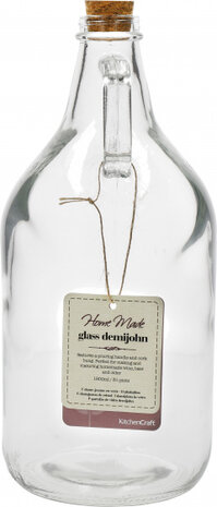 fles Home Made 1,9 liter glas/kurk transparant/bruin