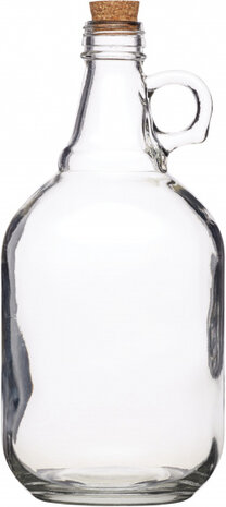 fles Home Made 1,9 liter glas/kurk transparant/bruin