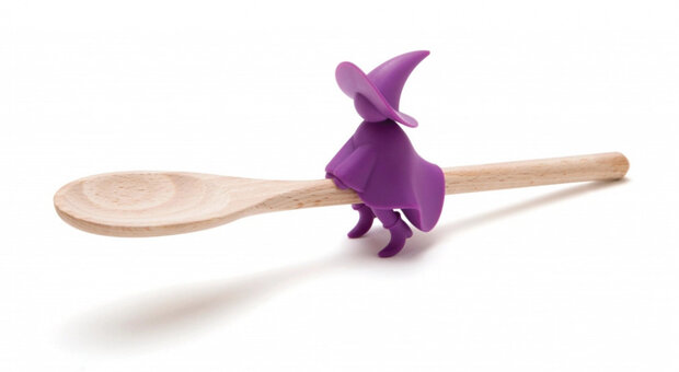 lepelhouder Agatha 4,5 x 4,5 x 7,5 cm siliconen paars