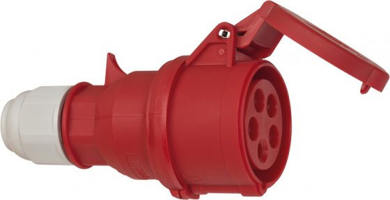 CEE-koppeling 400V/16A IP44 16 cm rood