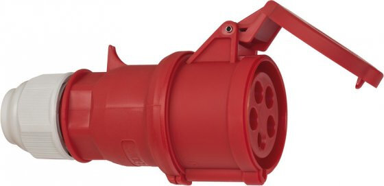 CEE-koppeling 400V/32A IP44 16 cm rood