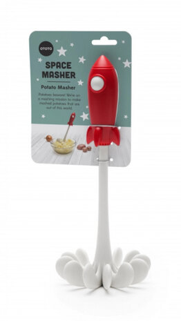 stamper Space Masher 25,6 x 11 cm polypropyleen rood/wit