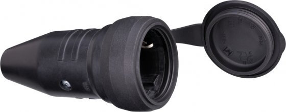 koppeling 230V/16A IP44 11 x 7,5 cm rubber zwart