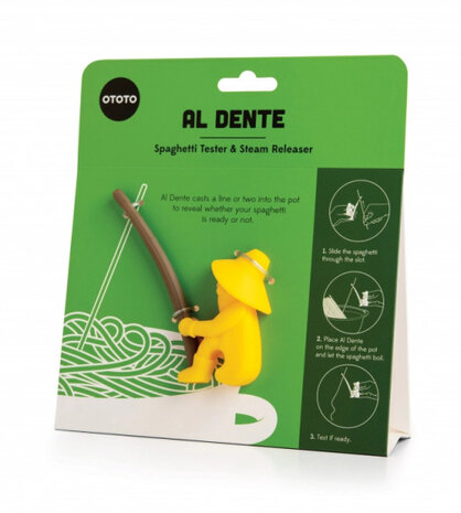 spaghettihulp Al Dente 10 x 8,5 x 4 cm siliconen geel