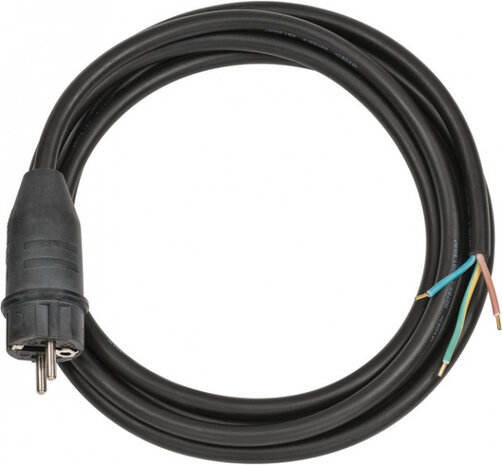 aansluitkabel IP44 3 meter rubber zwart