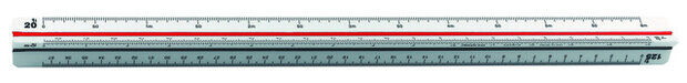 schaalstok 30 cm wit/rood