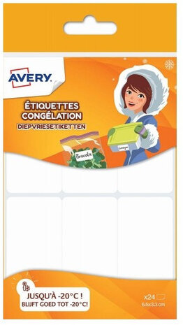 diepvriesetiketten 6,35 cm x 3,3 cm polyetheen 24 stuks