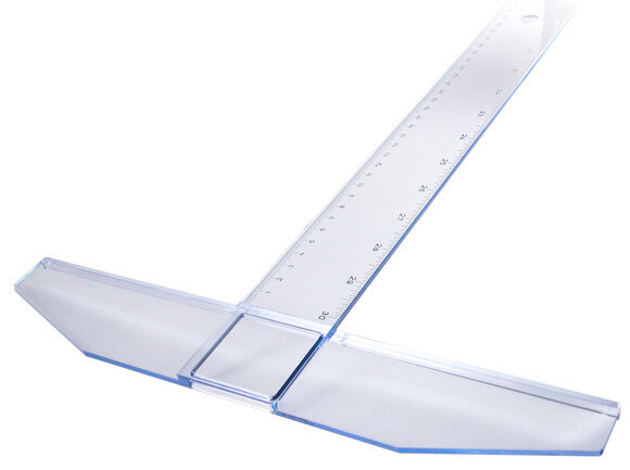 tekenhaak Geo College 40 cm transparant
