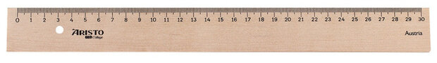 liniaal Geo College 30 cm hout/staal bruin