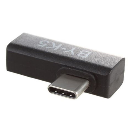 audio hoekadapter BY-K5 universeel Android USB-C zwart