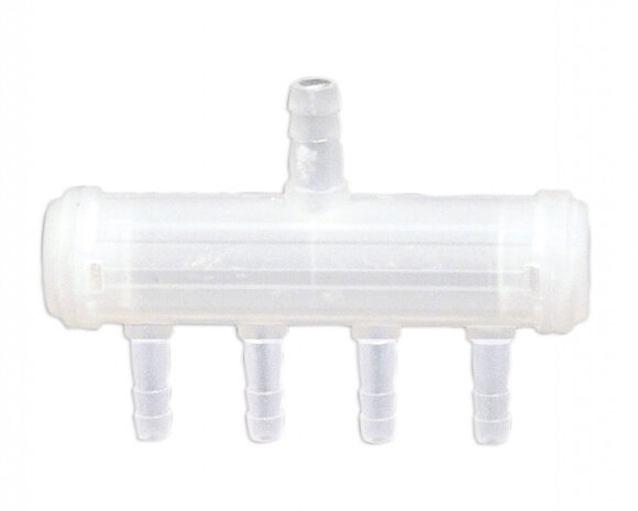 verdeelkraan 4 uitgangen 4/6mm wit