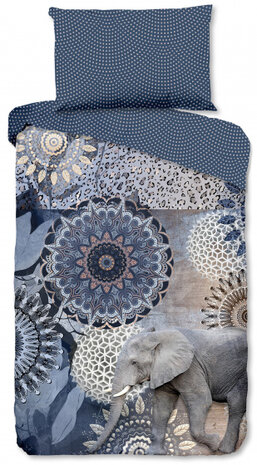 dekbedovertrek Bjirke 140 x 220 cm katoen blauw