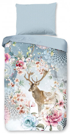 dekbedovertrek Desna 140 x 220 cm flanel blauw