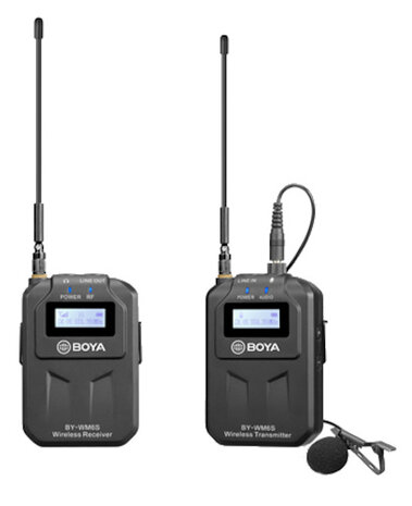 lavaliermicrofoon BY-WM6S UHF duo draadloos 106 mm zwart