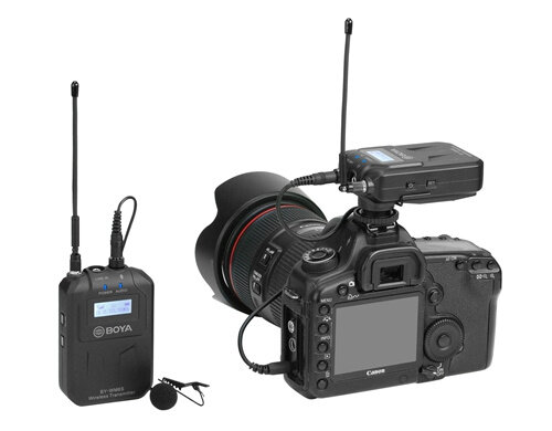 lavaliermicrofoon BY-WM6S UHF duo draadloos 106 mm zwart