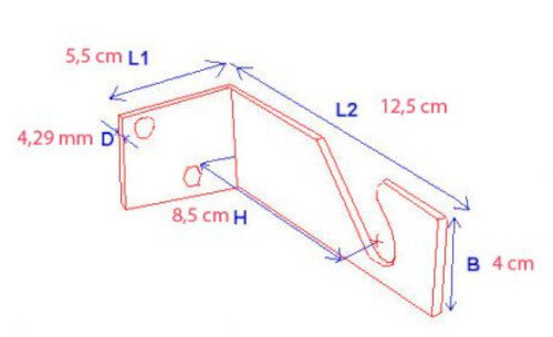beugel FA-013 staal 12,5 x 5,5 cm zwart 6-delig