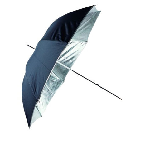 flitsparaplu PUR-84SB 100 cm folie zilver/zwart