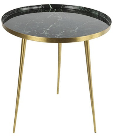 bijzettafel Marble 53,5 cm staal/nikkel groen