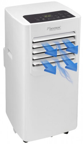 mobiele airco 24m&sup2; koelvermogen 1,4 kW 5.000 BTU/h wit