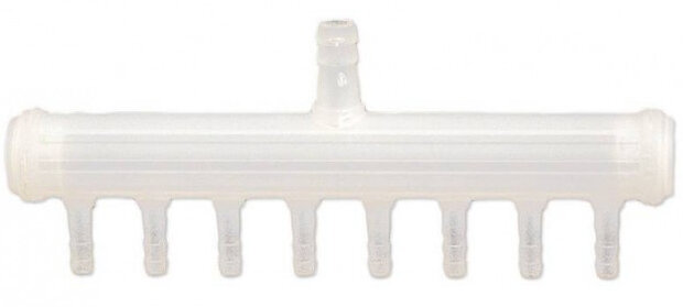 verdeelkraan 8 uitgangen 4/6mm wit
