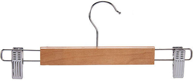 kleerhanger 30 x 13 cm staal/hout zilver 3 stuks