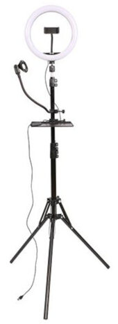 vlogset ringlamp/microfoonhouder led 10W 5-delig