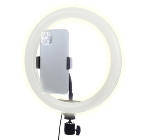 vlogset ringlamp/microfoonhouder led 10W 5-delig