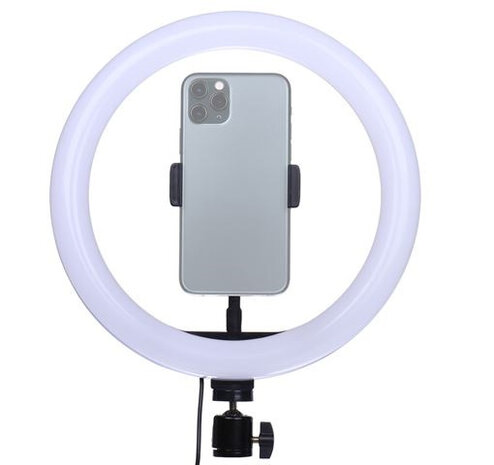 vlogset ringlamp/microfoonhouder led 10W 5-delig