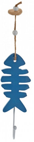 kapstokhaak Fish 31,5 x 7,5 cm hout blauw