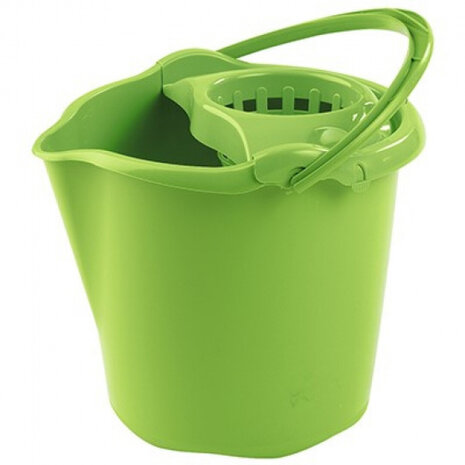 emmer met wringer 13,5 liter groen